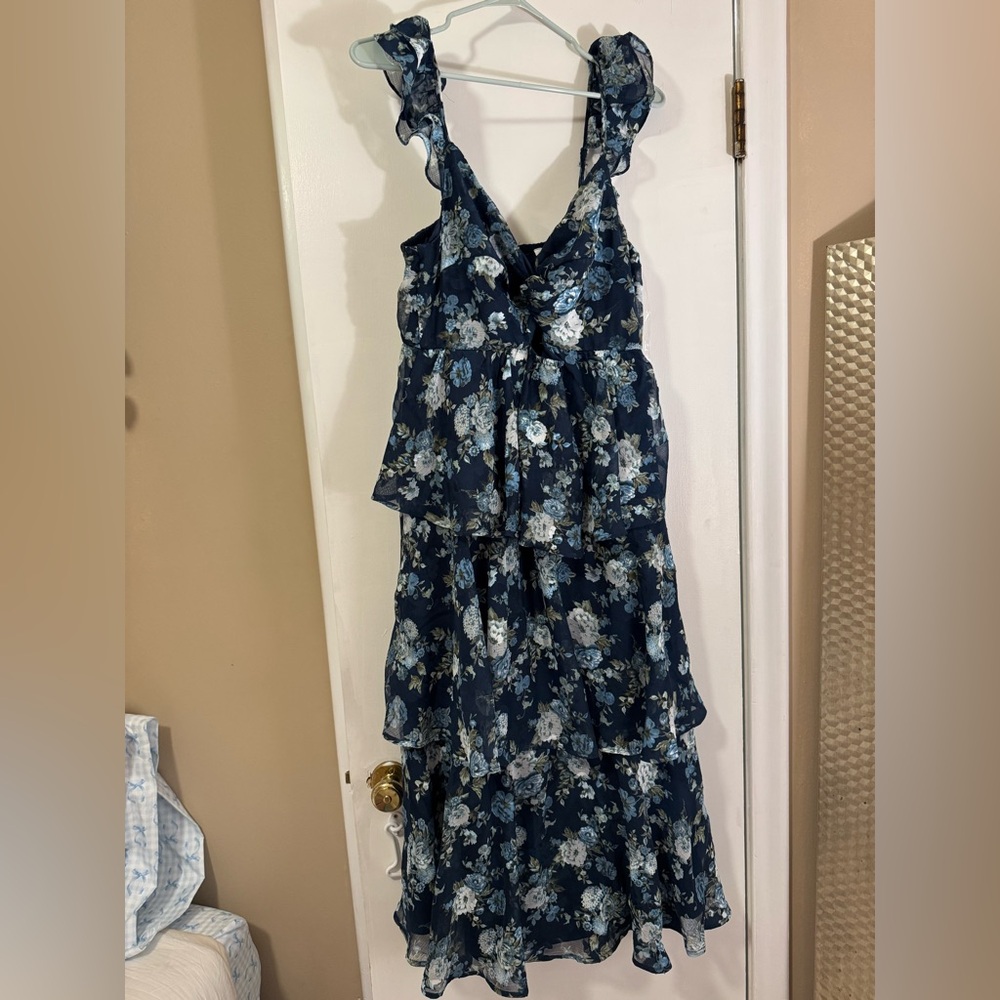 Floral blue Altard State midi dress with cutout in top! SUPER CUTE!!